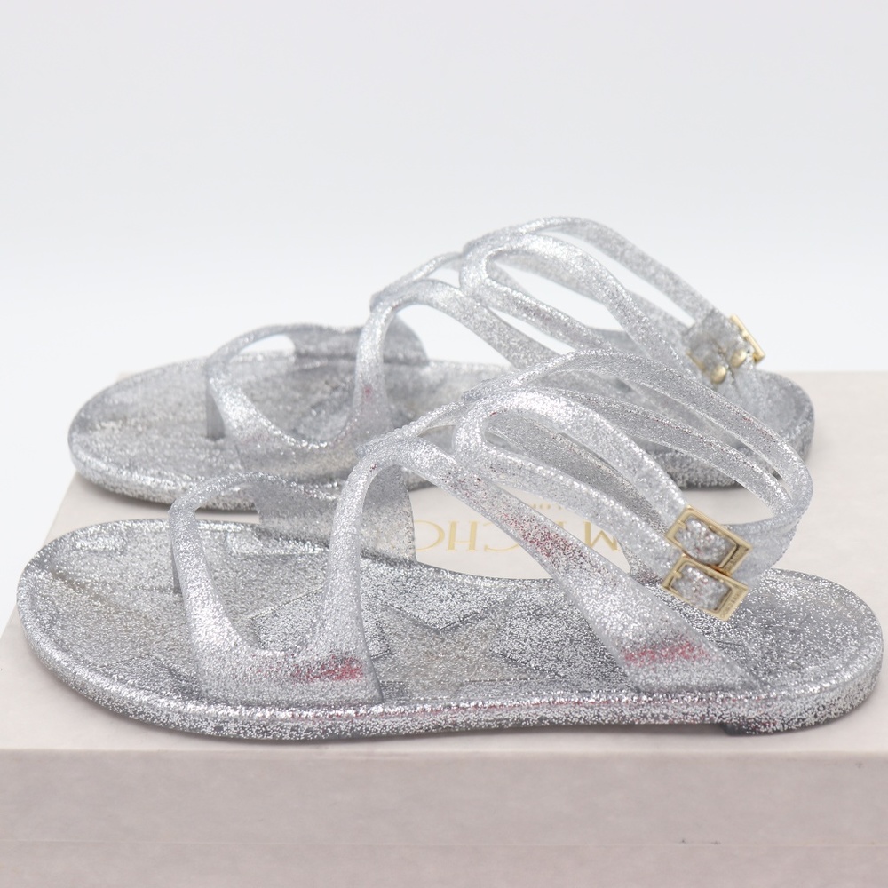 Jimmy Choo Lance Metallic Glitter Jelly Sandals - Picture 4 of 8